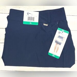 GREG NORMAN Woman's Navy Blue Stretch Skort Skirt PLAYDRY Golf Sz XL NWT